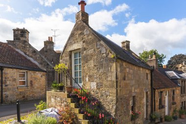 View of old houses in historic village of Falkland in Fife, Scotland, UK  clipart