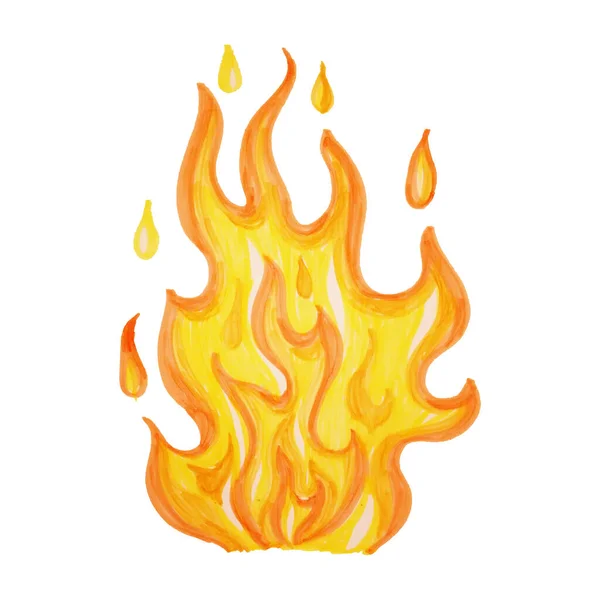 Illustration of a Burning flame on a white background 6 — Stock Photo, Image