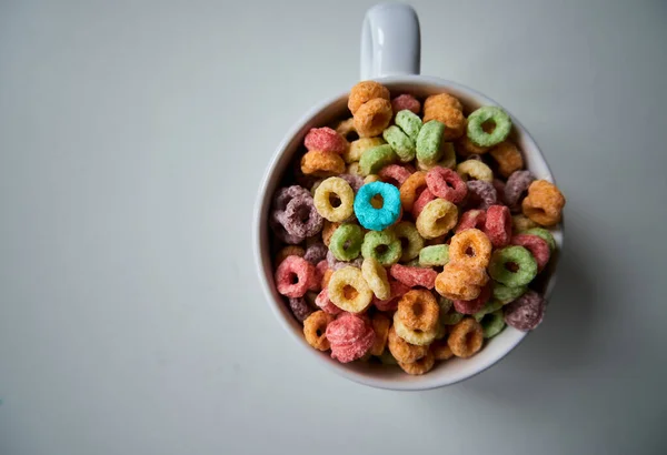 Cereales Coloreados Para Desayuno Bol — Foto de Stock