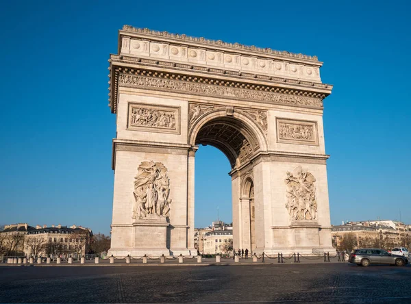 Pemandangan Lengkungan Kemenangan Dan Lalu Lintas Paris — Stok Foto