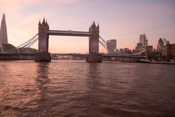 Tower Bridge Londen Bij Zonsondergang — Stockfoto