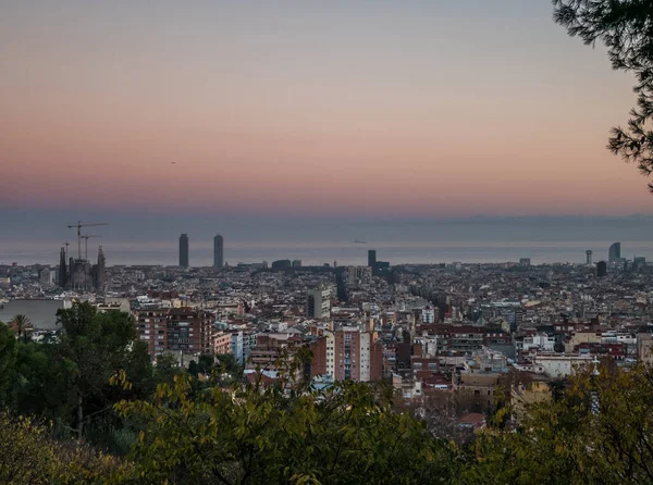 Vista Panorámica Ciudad Barcelona Desde Ángulo Alto —  Fotos de Stock