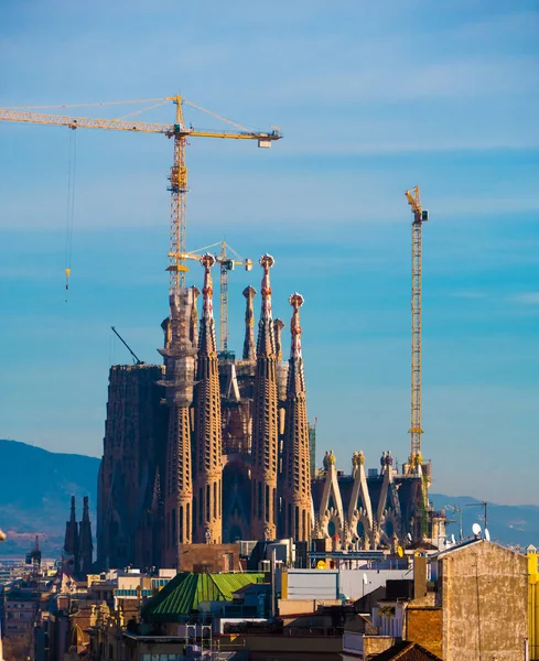 Vue Lointaine Cathédrale Sagrada Familia — Photo