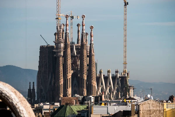 Vue Lointaine Une Cathédrale Barcelone — Photo