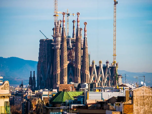 Vue Lointaine Cathédrale Sagrada Familia — Photo