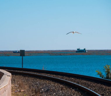 Faro Demiryolu Denizin yanında.