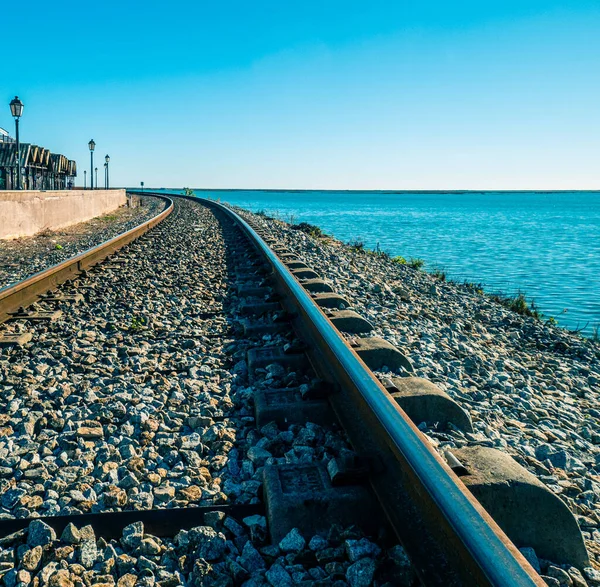 Faros Järnväg Vid Havet — Stockfoto