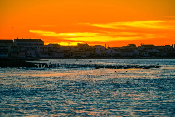 Colorido Atardecer Muelle Faro —  Fotos de Stock