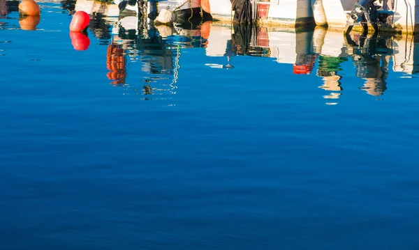 Faro Portugal December 2017 Reflection Boats Standing Faro Pier — Stock Photo, Image