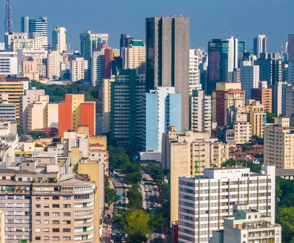 Panoramic View Sao Paulo City Downtown — Stock Photo, Image