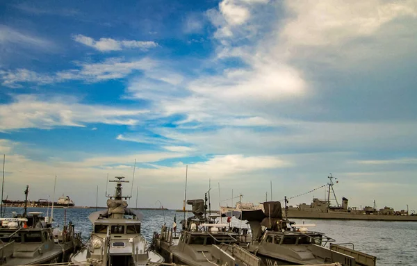 Puerto Veracruz Con Sus Amcaciones Cargando Descargando Mercancia — Stok fotoğraf