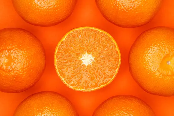 Orange Halves Top View — Stock Photo, Image