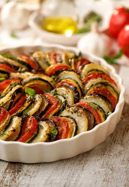 Zucchini Tomatoes Oven — Stock Photo, Image