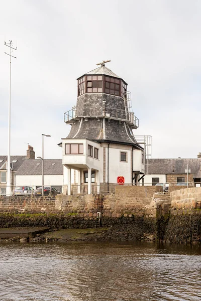 Aberdeen Scotland Março 2016 Old House Footdee Aberdeen Harbour Marine — Fotografia de Stock