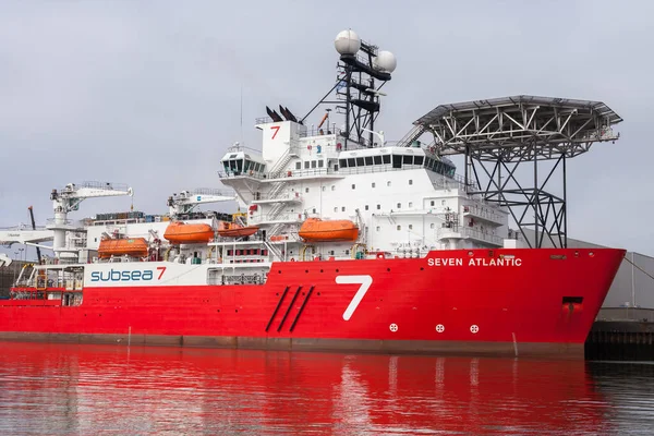 Aberdeen Scotland Março 2016 Navio Apoio Offshore Seven Atlantic Dentro — Fotografia de Stock