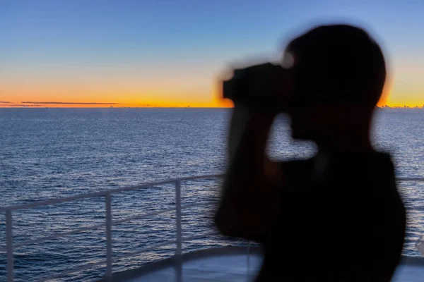 North Sea Norway 2014 October Watchman Duty Binoculars Vessel Beautiful — Stock Photo, Image