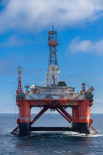 Noruega Mar Norte 2015 Maio Plataforma Perfuração Semi Submersível Transocean — Fotografia de Stock