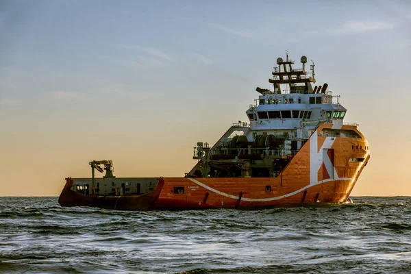 Mar Del Norte Noruega 2015 Mayo Buque Remolcador Manipulación Anclas — Foto de Stock