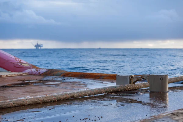 Mar Del Norte Noruega 2015 Enero Sistema Amarre Fibra Poliéster — Foto de Stock