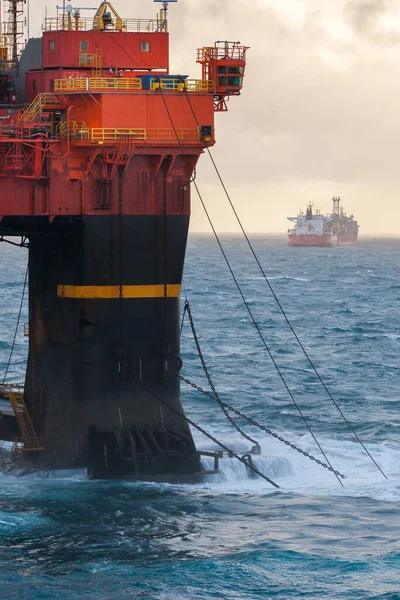 Mar Norte Noruega 2016 Janeiro Equipamento Semi Submersível Mau Tempo — Fotografia de Stock