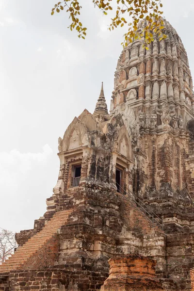 Ayutthaya Thailandia 2015 Febbraio Prang Come Chiamava Wat Ratchaburana — Foto Stock