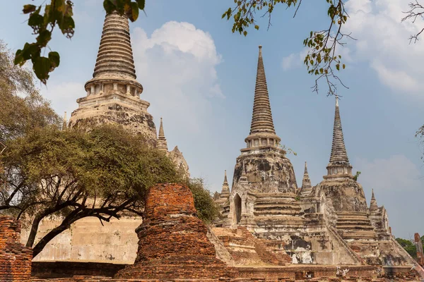 Ayutthaya Thailandia 2015 Febbraio Chiudere Gli Edifici Stupa Tempio Wat — Foto Stock