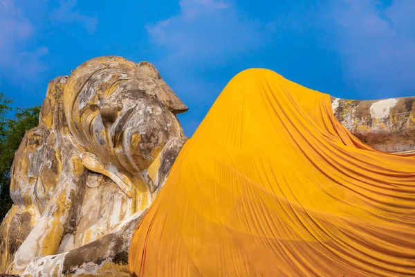 Αγιούτθαγια Ταϊλάνδη 2015 Φεβρουάριος Άγαλμα Του Βούδα Στο Ναό Wat — Φωτογραφία Αρχείου