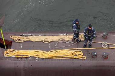 Bergen Norrway - 2015 Mayıs 28. Denizaltı U36, Alman donanmasının bir Tip 212A denizaltısıdır. Nato Bergen 'de talim yapıyor..