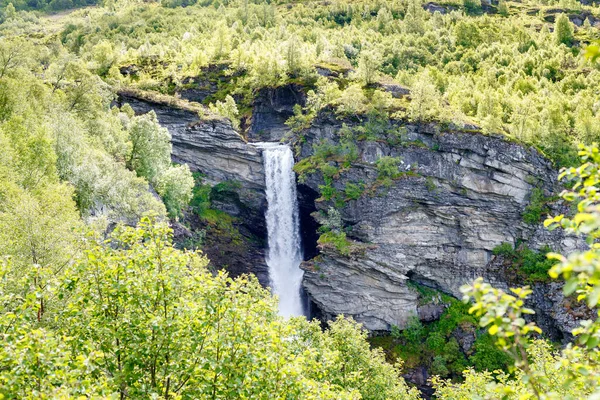 Geiranger Norwegen Juni 2016 Blick Auf Den Storseterfossen Wasserfall Geiranger — Stockfoto