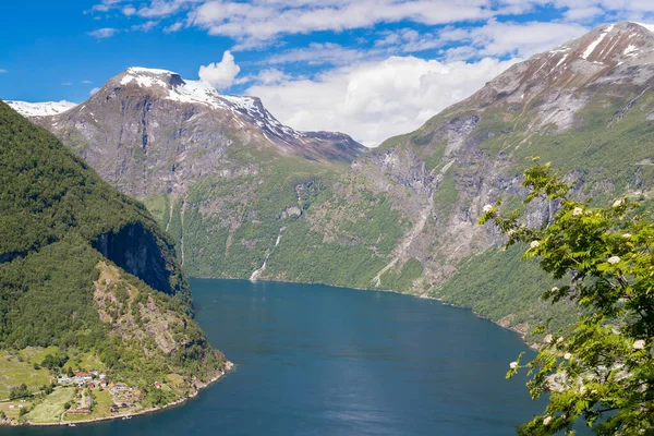 Geiranger Norwegen Juni 2016 Der Norwegische Fjord Geiranger Mit Großen — Stockfoto