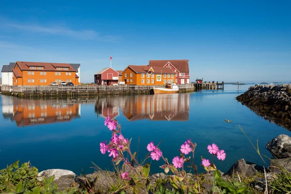 Finnoy Norvège Juin 2014 Finnoy Port Avec Vieilles Maisons Bois — Photo