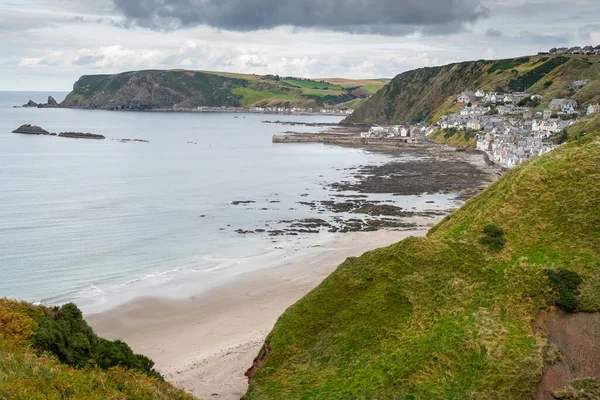 Gardenstown Scotland Outubro 2016 Vista Superior Sobre Aldeia Gardenstown Escocesa — Fotografia de Stock