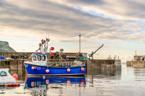 Gardenstown Schottland Oktober 2016 Kleines Blaues Fischerboot Hafen Von Gardenstown — Stockfoto