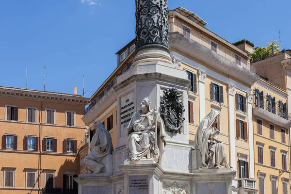 Rome Italie Août 2014 Colonne Monument Immaculée Conception Sur Piazza — Photo