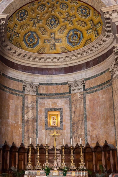 Roma Itália Agosto 2014 Interiores Detalhes Arquitetônicos Templo Panteão — Fotografia de Stock