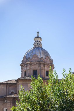 Roma, İtalya - 2014 AĞUSTOS 18. Santi Luca e Martina, Roma Katolik Kilisesi..