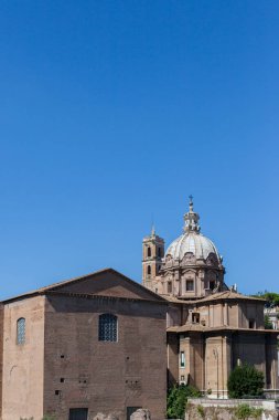 Roma, İtalya - 2014 AĞUSTOS 18. Santi Luca e Martina, Roma Katolik Kilisesi.