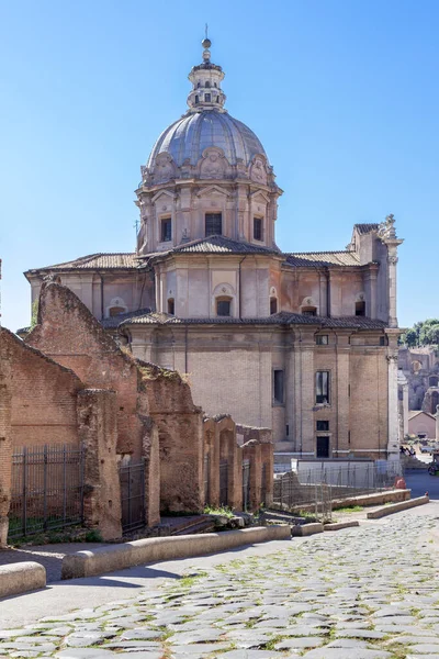 Rome Italie Août 2014 Santi Luca Martina Une Église Catholique — Photo