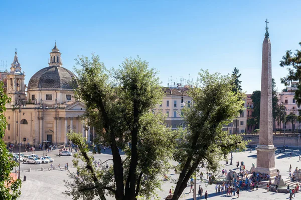 Roma Itália Agosto 2014 Piazza Del Popolo Centro Roma — Fotografia de Stock