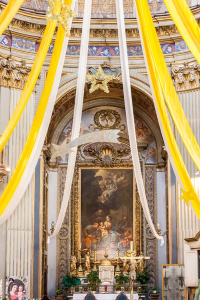 Rome Italy 2014 August Ceiling Roman Church White Yellow Blue — Stock Photo, Image