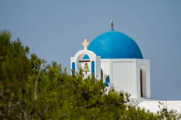 Santorini Grecia 2013 Agosto Cima Della Cupola Della Chiesa Greca — Foto Stock