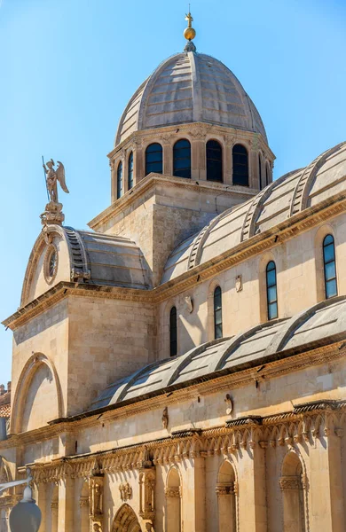 Sibenik Croazia 2017 Agosto Magnifica Architettura Cattedrale San Giacomo — Foto Stock