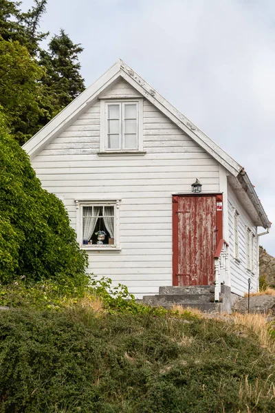 Skudeneshavn Noorwegen 2018 Juli Wit Oud Charmant Huis Natuur — Stockfoto