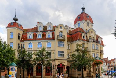 SOOT, POLEN - 2017 25 Ağustos. Popüler turizm kenti Sopot 'ta eski tarz bina.