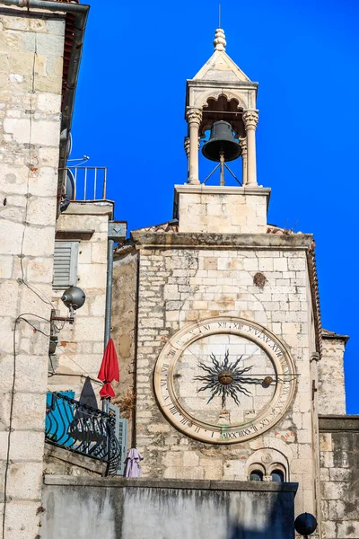 Split Croazia 2017 Agosto Famosa Torre Dell Orologio Nel Centro — Foto Stock