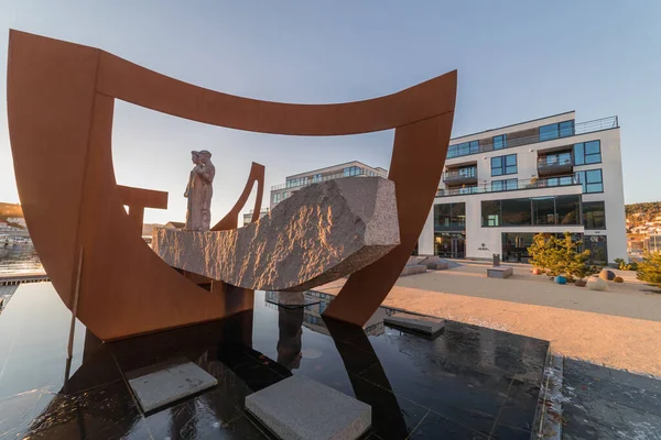 Ulsteinvik Norvège Novembre 2016 Statue Dans Parc Centre Ulsteinvik — Photo