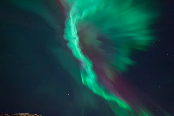 Ulsteinvik Norvegia 2016 Marzo Aurora Boreale Che Danza Ulsteinvik Nello — Foto Stock