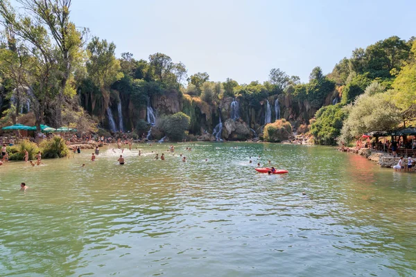 Stüdenci Bosnia Herzegovina 2017 Ağustos Bosna Hersek Teki Kravice Şelalesi — Stok fotoğraf