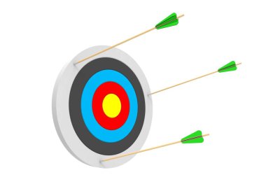 Dart Oyunu - 3D İllüstrasyon - Tüm oklar tahtaya isabet edemedi