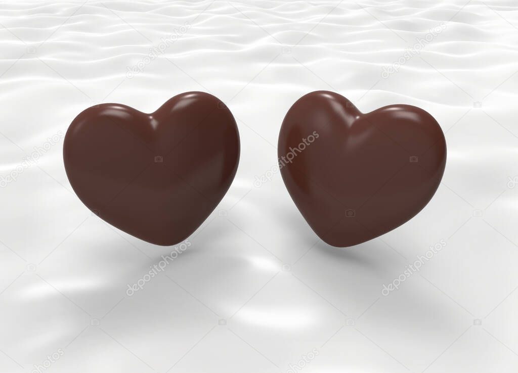 Chocolate Heart - 3D Illustration